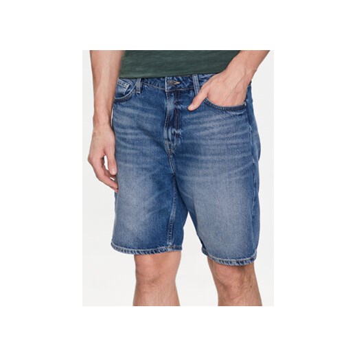 Guess Szorty jeansowe Angels M3GD03 D4T9G Granatowy Slim Fit ze sklepu MODIVO w kategorii Spodenki męskie - zdjęcie 168648285