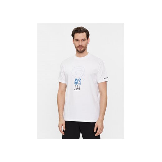 KARL LAGERFELD T-Shirt 755401 541221 Biały Regular Fit ze sklepu MODIVO w kategorii T-shirty męskie - zdjęcie 168649276