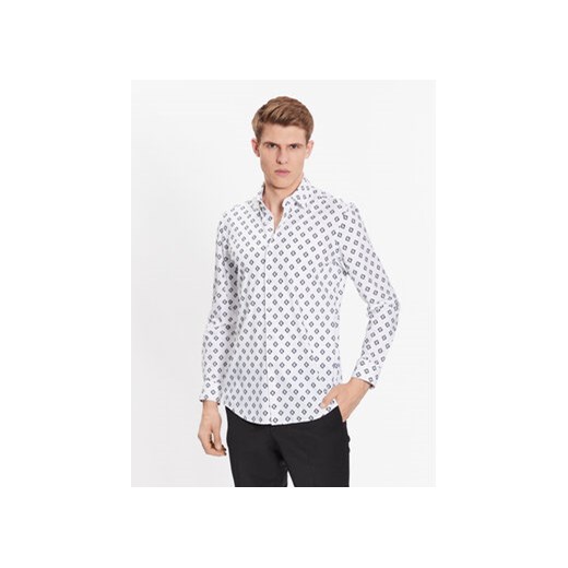 Hugo Koszula 50490105 Biały Slim Fit ze sklepu MODIVO w kategorii Koszule męskie - zdjęcie 168649689