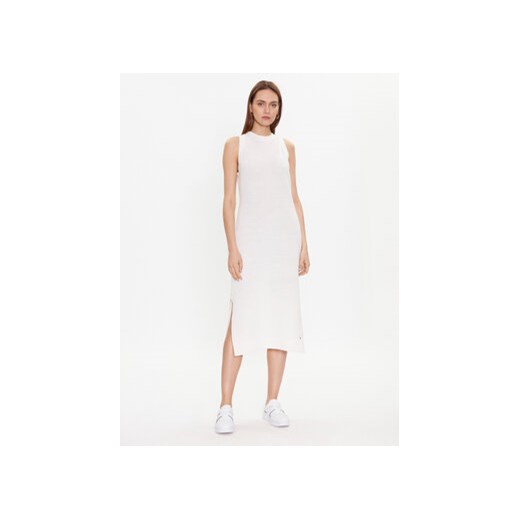 Tommy Hilfiger Sukienka dzianinowa Woven WW0WW38553 Biały Regular Fit ze sklepu MODIVO w kategorii Sukienki - zdjęcie 168649716