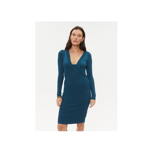 Marciano Guess Sukienka dzianinowa 3BGK0V 5224Z Niebieski Regular Fit ze sklepu MODIVO w kategorii Sukienki - zdjęcie 168650396