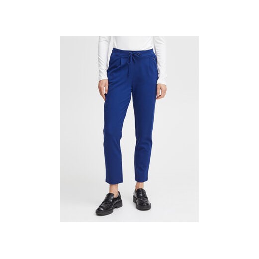 Fransa Spodnie materiałowe 20605622 Niebieski Regular Fit ze sklepu MODIVO w kategorii Spodnie damskie - zdjęcie 168650808