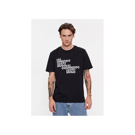 Hugo T-Shirt Davalon 50504936 Czarny Regular Fit ze sklepu MODIVO w kategorii T-shirty męskie - zdjęcie 168652216