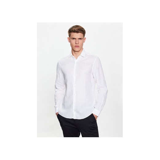 Calvin Klein Koszula Solid K10K109286 Biały Slim Fit ze sklepu MODIVO w kategorii Koszule męskie - zdjęcie 168652296