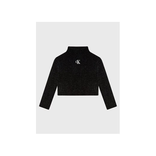 Calvin Klein Jeans Sweter Chenille Monogram IG0IG01706 Czarny Relaxed Fit ze sklepu MODIVO w kategorii Swetry dziewczęce - zdjęcie 168652555