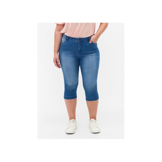 Zizzi Szorty jeansowe O10305H Niebieski Slim Fit ze sklepu MODIVO w kategorii Szorty - zdjęcie 168653148