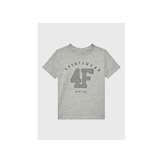 4F T-Shirt HJZ22-JTSM008 Szary Regular Fit ze sklepu MODIVO w kategorii T-shirty chłopięce - zdjęcie 168653328