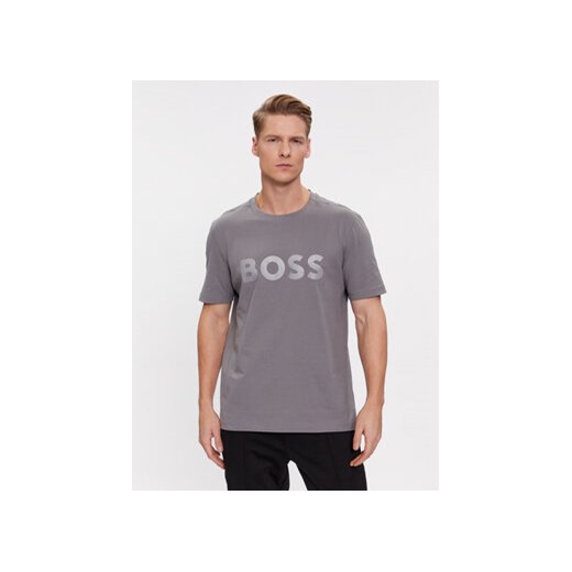 Boss T-Shirt Mirror 1 50506363 Szary Regular Fit ze sklepu MODIVO w kategorii T-shirty męskie - zdjęcie 168653826