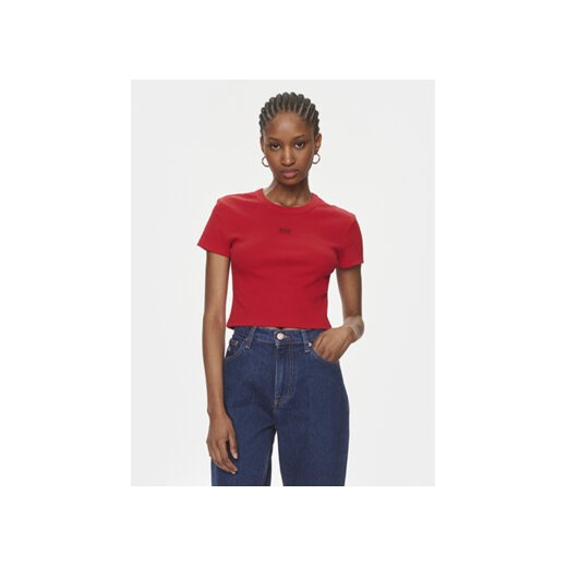 Hugo T-Shirt Deluisa_1 50508636 Czerwony Slim Fit ze sklepu MODIVO w kategorii Bluzki damskie - zdjęcie 168654217
