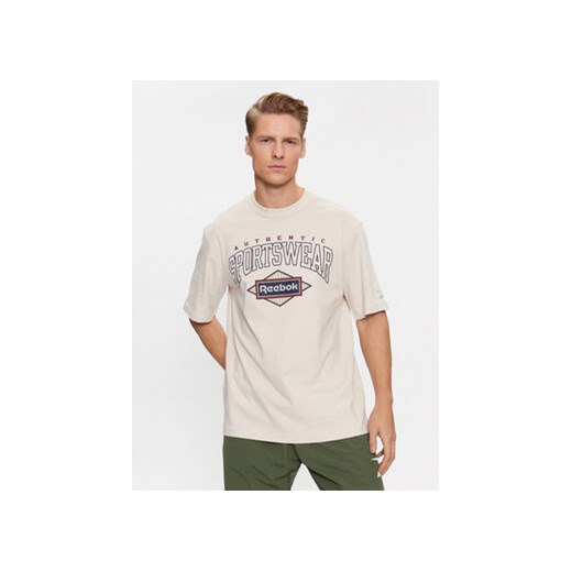 Reebok T-Shirt Sporting Goods IM1507 Beżowy Regular Fit ze sklepu MODIVO w kategorii T-shirty męskie - zdjęcie 168654898