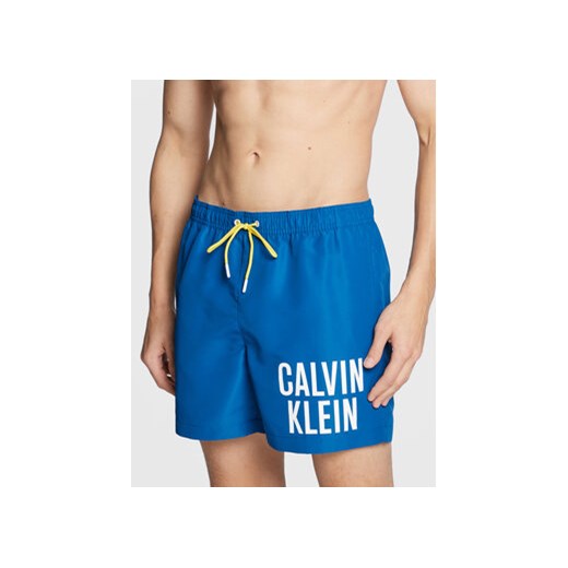Calvin Klein Swimwear Szorty kąpielowe KM0KM00790 Niebieski Regular Fit ze sklepu MODIVO w kategorii Kąpielówki - zdjęcie 168655189