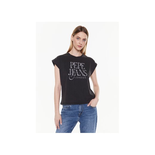 Pepe Jeans T-Shirt Linda PL505385 Szary Boxy Fit ze sklepu MODIVO w kategorii Bluzki damskie - zdjęcie 168655618