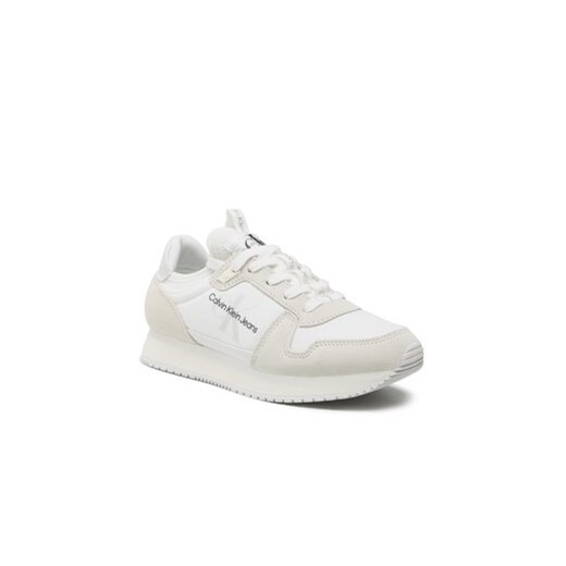 Calvin Klein Jeans Sneakersy Runner Sock Laceup Ny-Lth W YW0YW00840 Biały 40 MODIVO
