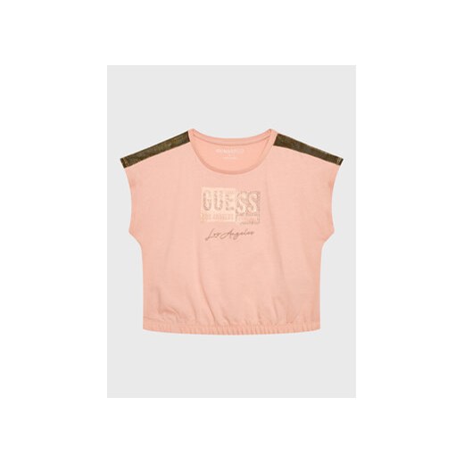 Guess T-Shirt J3GI11 K8HM3 Różowy Boxy Fit ze sklepu MODIVO w kategorii Bluzki dziewczęce - zdjęcie 168656389