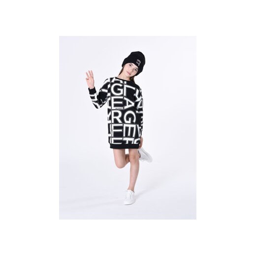 Karl Lagerfeld Kids Sukienka dzianinowa Z12253 S Czarny Regular Fit ze sklepu MODIVO w kategorii Sukienki dziewczęce - zdjęcie 168656455