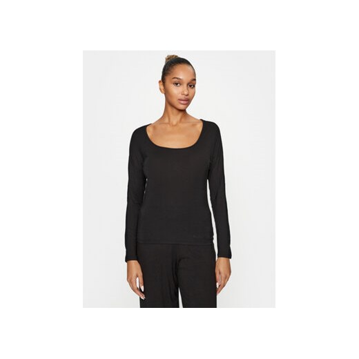 Calvin Klein Underwear Koszulka piżamowa 000QS7006E Czarny Regular Fit ze sklepu MODIVO w kategorii Piżamy damskie - zdjęcie 168657217
