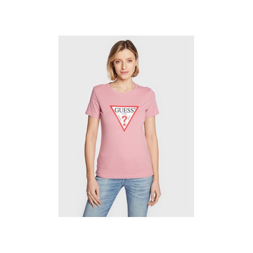 Guess T-Shirt Original W1YI1B I3Z11 Różowy Regular Fit ze sklepu MODIVO w kategorii Bluzki damskie - zdjęcie 168657726