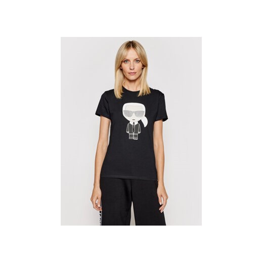 KARL LAGERFELD T-Shirt Ikonik Karl 210W1721 Czarny Regular Fit Karl Lagerfeld XS promocyjna cena MODIVO