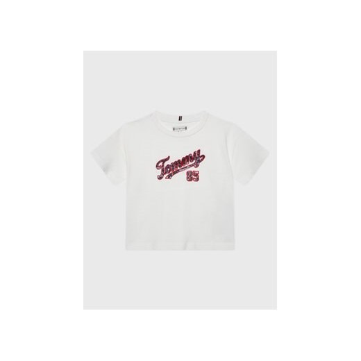Tommy Hilfiger T-Shirt Sequins KG0KG07087 M Biały Regular Fit ze sklepu MODIVO w kategorii Bluzki dziewczęce - zdjęcie 168658325