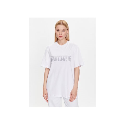 ROTATE T-Shirt Aster 700320400 Biały Regular Fit ze sklepu MODIVO w kategorii Bluzki damskie - zdjęcie 168658359