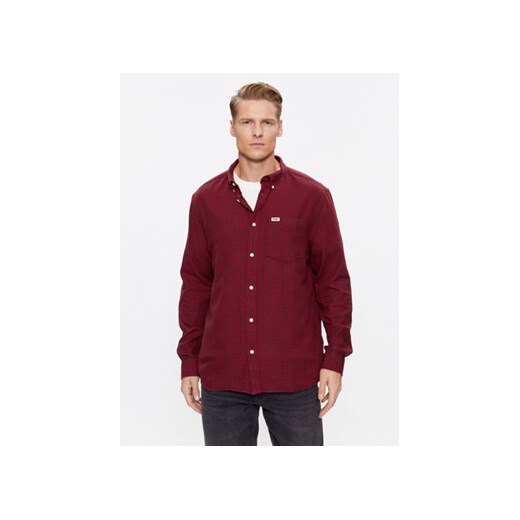 Wrangler Koszula jeansowa 112345376 Bordowy Regular Fit ze sklepu MODIVO w kategorii Koszule męskie - zdjęcie 168659019