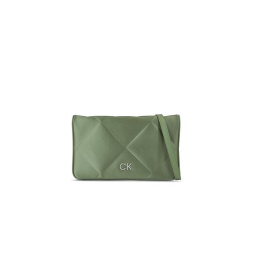 Calvin Klein Torebka Re-Lock Quilt Shoulder Bag-Satin K60K611300 Zielony ze sklepu MODIVO w kategorii Listonoszki - zdjęcie 168659117