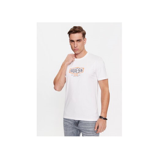 Guess T-Shirt M4RI33 J1314 Biały Slim Fit ze sklepu MODIVO w kategorii T-shirty męskie - zdjęcie 168659728