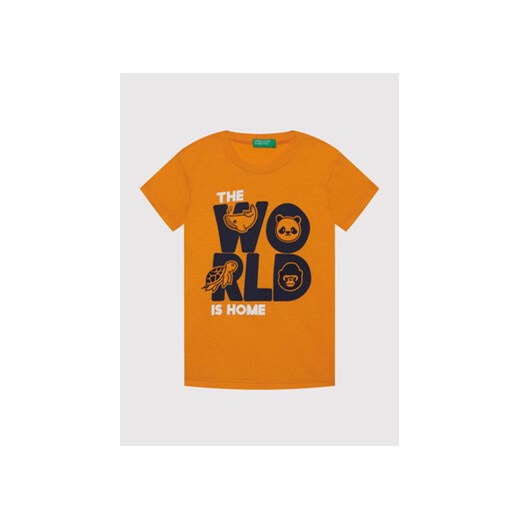 United Colors Of Benetton T-Shirt 3096C15AY Pomarańczowy Regular Fit United Colors Of Benetton 74 MODIVO
