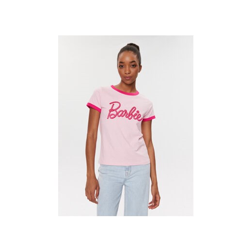 Wrangler T-Shirt Ringer 112346206 Różowy Slim Fit ze sklepu MODIVO w kategorii Bluzki damskie - zdjęcie 168660535