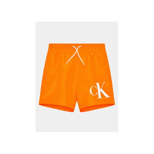 Calvin Klein Swimwear Szorty kąpielowe KV0KV00023 Pomarańczowy Regular Fit ze sklepu MODIVO w kategorii Kąpielówki chłopięce - zdjęcie 168661907