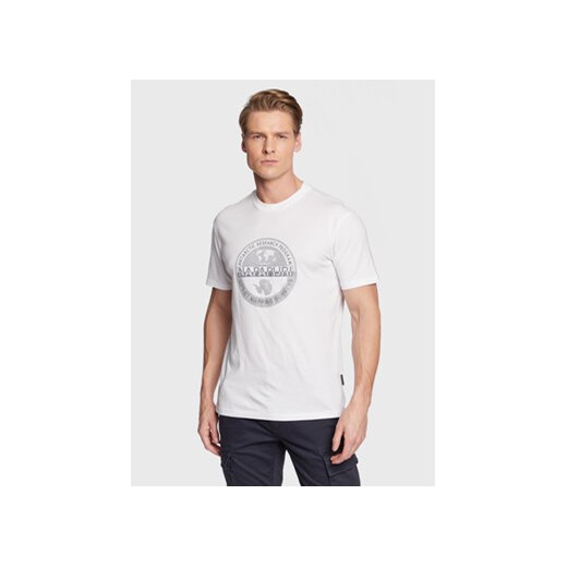 Napapijri T-Shirt S-Bollo NP0A4H9K Biały Regular Fit ze sklepu MODIVO w kategorii T-shirty męskie - zdjęcie 168661959