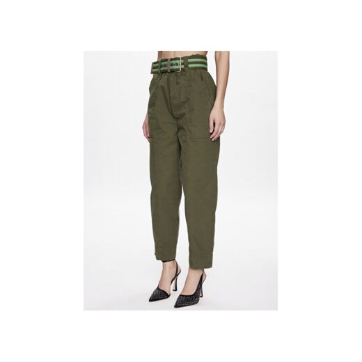 Pinko Spodnie materiałowe Rigore 100685 A0I4 Zielony Relaxed Fit ze sklepu MODIVO w kategorii Spodnie damskie - zdjęcie 168662406