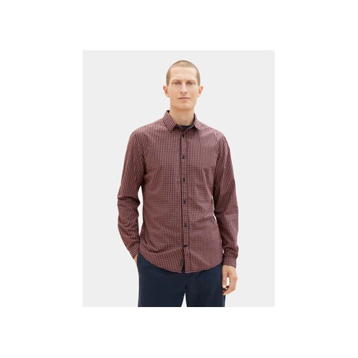 Tom Tailor Koszula 1037436 Bordowy Regular Fit ze sklepu MODIVO w kategorii Koszule męskie - zdjęcie 168662775