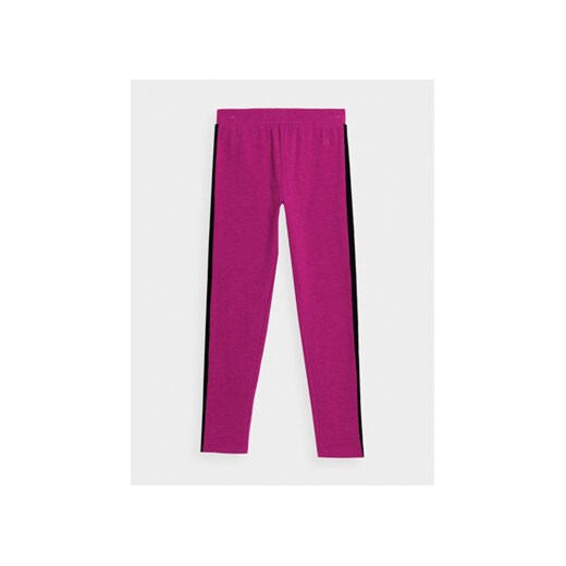 4F Legginsy 4FJAW23TTIGF094 Różowy Slim Fit ze sklepu MODIVO w kategorii Spodnie dziewczęce - zdjęcie 168663185