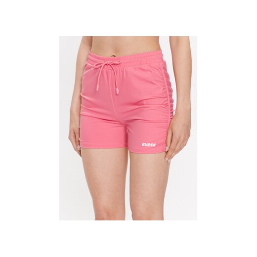 Guess Szorty sportowe Ella V3GD14 MC04A Różowy Slim Fit ze sklepu MODIVO w kategorii Szorty - zdjęcie 168663435