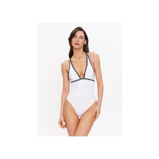 Calvin Klein Swimwear Strój kąpielowy KW0KW02075 Biały ze sklepu MODIVO w kategorii Stroje kąpielowe - zdjęcie 168664005