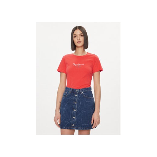 Pepe Jeans T-Shirt Wendy PL505480 Czerwony Regular Fit ze sklepu MODIVO w kategorii Bluzki damskie - zdjęcie 168664849
