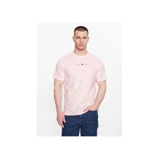 Tommy Jeans T-Shirt DM0DM16825 Różowy Regular Fit ze sklepu MODIVO w kategorii T-shirty męskie - zdjęcie 168665027
