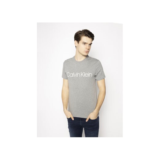 Calvin Klein T-Shirt Logo K10K104063 Szary Regular Fit Calvin Klein S okazyjna cena MODIVO