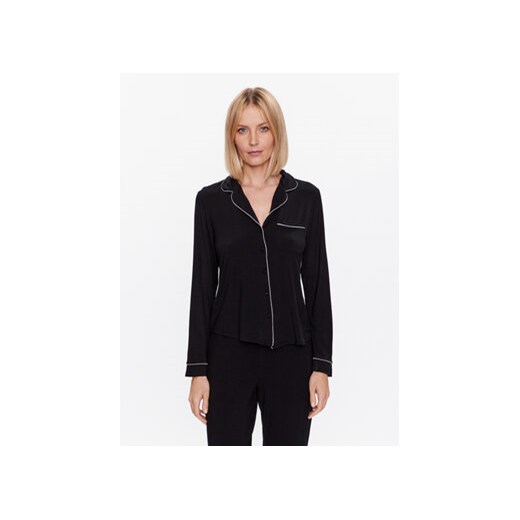 Hunkemöller Koszulka piżamowa Jacket 201739 Czarny Regular Fit ze sklepu MODIVO w kategorii Piżamy damskie - zdjęcie 168665368