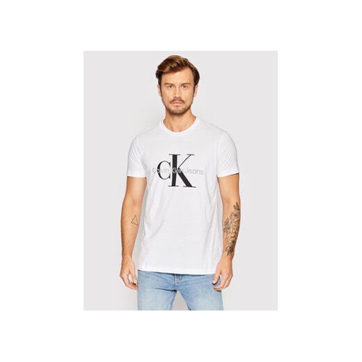 Calvin Klein Jeans T-Shirt J30J320935 Biały Slim Fit ze sklepu MODIVO w kategorii T-shirty męskie - zdjęcie 168665708