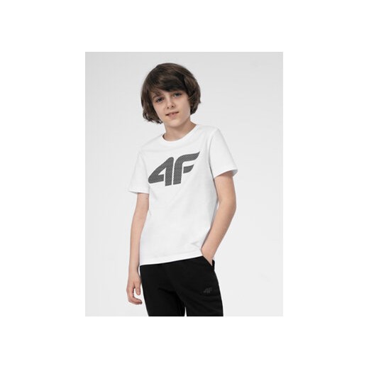 4F T-Shirt 4FJSS23TTSHM293 Biały Regular Fit ze sklepu MODIVO w kategorii T-shirty chłopięce - zdjęcie 168665855