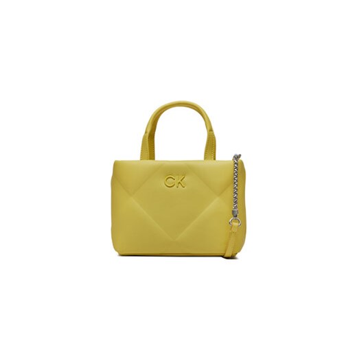 Calvin Klein Torebka Re-Lock Quilt Tote Mini K60K611340 Żółty ze sklepu MODIVO w kategorii Kuferki - zdjęcie 168666086