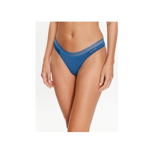 Calvin Klein Underwear Stringi 000QF6307E Niebieski ze sklepu MODIVO w kategorii Majtki damskie - zdjęcie 168666386