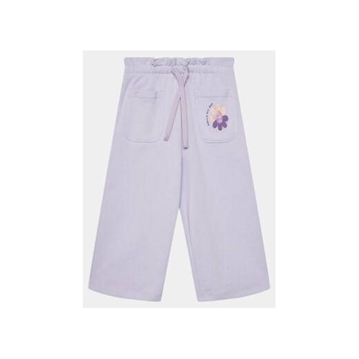 United Colors Of Benetton Spodnie materiałowe 3J68GF03R Fioletowy Cropped Fit ze sklepu MODIVO w kategorii Spodnie dziewczęce - zdjęcie 168666776