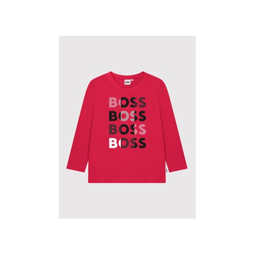 Boss Bluzka J25M24 D Czerwony Slim Fit ze sklepu MODIVO w kategorii T-shirty chłopięce - zdjęcie 168667108