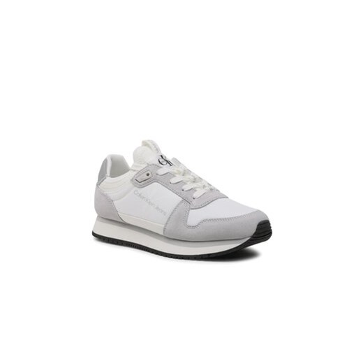 Calvin Klein Sneakersy Runner Sock Laceup R YW0YW01238 Biały Calvin Klein 37 promocyjna cena MODIVO