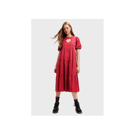 Desigual Sukienka codzienna Flora 22WWVW30 Czerwony Regular Fit ze sklepu MODIVO w kategorii Sukienki - zdjęcie 168667586