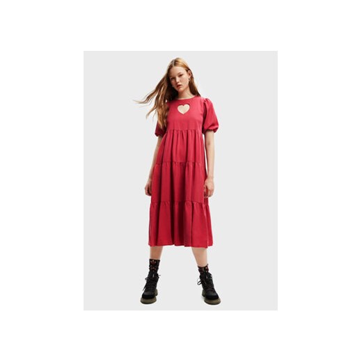 Desigual Sukienka codzienna Flora 22WWVW30 Czerwony Regular Fit Desigual M MODIVO
