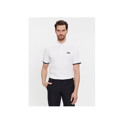 KARL LAGERFELD Polo 745403 541233 Biały Regular Fit ze sklepu MODIVO w kategorii T-shirty męskie - zdjęcie 168667756